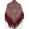 PAVLOVO POSAD RUSSIAN SHAWL 125x125 cm 49x49" 100% Wool Scarf Wrap Silk Fringe 665-5