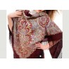 PAVLOVO POSAD RUSSIAN SHAWL 125x125 cm 49x49" 100% Wool Scarf Wrap Silk Fringe 715-7