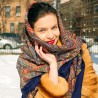 PAVLOVO POSAD RUSSIAN SHAWL 125x125 cm 49x49" 100% Wool Scarf Wrap Silk Fringe 814-14
