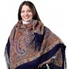 PAVLOVO POSAD RUSSIAN SHAWL 125x125 cm 49x49" 100% Wool Scarf Wrap Silk Fringe 814-14