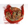 PAVLOVO POSAD RUSSIAN SHAWL 125x125 cm 49x49" 100% Wool Scarf Wrap Silk Fringe 814-4