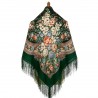 PAVLOVO POSAD RUSSIAN SHAWL 125x125 cm 49x49" 100% Wool Scarf Wrap Silk Fringe 828-9