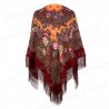 PAVLOVO POSAD RUSSIAN SHAWL 125x125 cm 49x49" 100% Wool Scarf Wrap Silk Fringe 982-6
