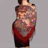 PAVLOVO POSAD RUSSIAN SHAWL 125x125 cm 49x49" 100% Wool Scarf Wrap Silk Fringe 982-6