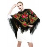 PAVLOVO POSAD RUSSIAN SHAWL 125x125 cm 49x49" 100% Wool Scarf Wrap Woolen Fringe 1219-18