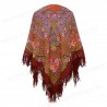 PAVLOVO POSAD RUSSIAN SHAWL 125x125 cm 49x49" 100% Wool Scarf Wrap Woolen Fringe 1551-16