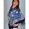 PAVLOVO POSAD RUSSIAN SHAWL 125x125 cm 49x49" 100% Wool Scarf Wrap Woolen Fringe 23-14