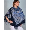 PAVLOVO POSAD RUSSIAN SHAWL 125x125 cm 49x49" 100% Wool Scarf Wrap Woolen Fringe 23-14