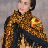 PAVLOVO POSAD RUSSIAN SHAWL 125x125 cm 49x49" 100% Wool Scarf Wrap Woolen Fringe 29-18