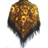 PAVLOVO POSAD RUSSIAN SHAWL 125x125 cm 49x49" 100% Wool Scarf Wrap Woolen Fringe 29-18