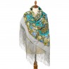 PAVLOVO POSAD RUSSIAN SHAWL 148x148 cm 58x58" 100% Wool Scarf Wrap 1704-1