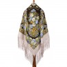 PAVLOVO POSAD RUSSIAN SHAWL 148x148 cm 58x58" 100% Wool Scarf Wrap 1704-2
