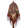 PAVLOVO POSAD RUSSIAN SHAWL 148x148 cm 58x58" 100% Wool Scarf Wrap 1703-16