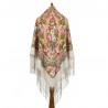 PAVLOVO POSAD RUSSIAN SHAWL 148x148 cm 58x58" 100% Wool Scarf Wrap 1744-2