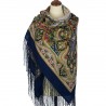 PAVLOVO POSAD RUSSIAN SHAWL 148x148 cm 58x58" 100% Wool Scarf Wrap 1757-14