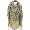 PAVLOVO POSAD RUSSIAN SHAWL 148x148 cm 58x58" 100% Wool Scarf Wrap 1788-2