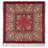 PAVLOVO POSAD RUSSIAN SHAWL 146x146 cm 57x57" 100% Wool Scarf Wrap Silk Fringe 1171-6