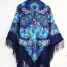 PAVLOVO POSAD RUSSIAN SHAWL 146x146 cm 57x57" 100% Wool Scarf Wrap Silk Fringe 1462-14