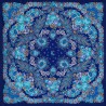 PAVLOVO POSAD RUSSIAN SHAWL 146x146 cm 57x57" 100% Wool Scarf Wrap Silk Fringe 1462-14