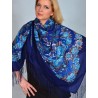 PAVLOVO POSAD RUSSIAN SHAWL 146x146 cm 57x57" 100% Wool Scarf Wrap Silk Fringe 1462-14