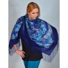 PAVLOVO POSAD RUSSIAN SHAWL 146x146 cm 57x57" 100% Wool Scarf Wrap Silk Fringe 1462-14