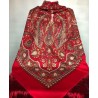 PAVLOVO POSAD RUSSIAN SHAWL 146x146 cm 57x57" 100% Wool Scarf Wrap Silk Fringe 1496-5