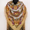 PAVLOVO POSAD RUSSIAN SHAWL 146x146 cm 57x57" 100% Wool Scarf Wrap Silk Fringe 1511-2