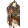 PAVLOVO POSAD RUSSIAN SHAWL 146x146 cm 57x57" 100% Wool Scarf Wrap Silk Fringe 1671-16