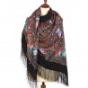 PAVLOVO POSAD RUSSIAN SHAWL 146x146 cm 57x57" 100% Wool Scarf Wrap Silk Fringe 1671-18
