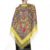 PAVLOVO POSAD RUSSIAN SHAWL 146x146 cm 57x57" 100% Wool Scarf Wrap Silk Fringe 1674-2