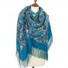 PAVLOVO POSAD RUSSIAN SHAWL 146x146 cm 57x57" 100% Wool Scarf Wrap Silk Fringe 1686-13