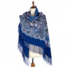 PAVLOVO POSAD RUSSIAN SHAWL 146x146 cm 57x57" 100% Wool Scarf Wrap Silk Fringe 1694-13