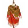 PAVLOVO POSAD RUSSIAN SHAWL 146x146 cm 57x57" 100% Wool Scarf Wrap Silk Fringe 1694-5