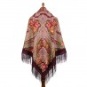 PAVLOVO POSAD RUSSIAN SHAWL 146x146 cm 57x57" 100% Wool Scarf Wrap Silk Fringe 1723-7