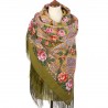 PAVLOVO POSAD RUSSIAN SHAWL 146x146 cm 57x57" 100% Wool Scarf Wrap Silk Fringe 1723-10