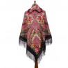 PAVLOVO POSAD RUSSIAN SHAWL 146x146 cm 57x57" 100% Wool Scarf Wrap Silk Fringe 1723-18