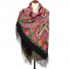 PAVLOVO POSAD RUSSIAN SHAWL 146x146 cm 57x57" 100% Wool Scarf Wrap Silk Fringe 1723-18
