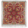 PAVLOVO POSAD RUSSIAN SHAWL 146x146 cm 57x57" 100% Wool Scarf Wrap Silk Fringe 1727-1