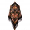 PAVLOVO POSAD RUSSIAN SHAWL 146x146 cm 57x57" 100% Wool Scarf Wrap Silk Fringe 1727-18