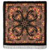 PAVLOVO POSAD RUSSIAN SHAWL 146x146 cm 57x57" 100% Wool Scarf Wrap Silk Fringe 1727-18