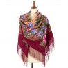 PAVLOVO POSAD RUSSIAN SHAWL 146x146 cm 57x57" 100% Wool Scarf Wrap Silk Fringe 1730-6
