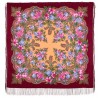 PAVLOVO POSAD RUSSIAN SHAWL 146x146 cm 57x57" 100% Wool Scarf Wrap Silk Fringe 1730-6
