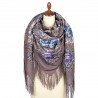 PAVLOVO POSAD RUSSIAN SHAWL 146x146 cm 57x57" 100% Wool Scarf Wrap Silk Fringe 1755-1