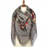 PAVLOVO POSAD RUSSIAN SHAWL 146x146 cm 57x57" 100% Wool Scarf Wrap Silk Fringe 1789-1