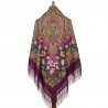 PAVLOVO POSAD RUSSIAN SHAWL 146x146 cm 57x57" 100% Wool Scarf Wrap Silk Fringe 1789-7