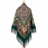 PAVLOVO POSAD RUSSIAN SHAWL 146x146 cm 57x57" 100% Wool Scarf Wrap Silk Fringe 1789-9