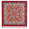 PAVLOVO POSAD RUSSIAN SHAWL 146x146 cm 57x57" 100% Wool Scarf Wrap Silk Fringe 1797-5