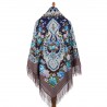 PAVLOVO POSAD RUSSIAN SHAWL 146x146 cm 57x57" 100% Wool Scarf Wrap Silk Fringe 1800-1