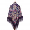 PAVLOVO POSAD RUSSIAN SHAWL 146x146 cm 57x57" 100% Wool Scarf Wrap Silk Fringe 1800-15