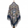 PAVLOVO POSAD RUSSIAN SHAWL 146x146 cm 57x57" 100% Wool Scarf Wrap Silk Fringe 1858-12